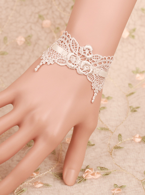 Elegance Retro White Lace Gothic Lolita Bracelet