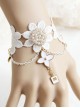 White Lace Pearls Bridesmaid And Bride Classic Lolita Bracelet