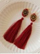 Retro Red Long Tassels Earrings