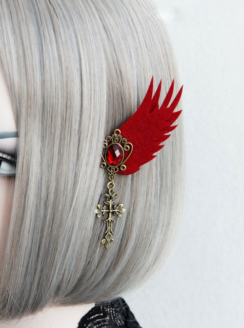 Retro Cross Pendant Gothic Lolita Elf Ear Clip