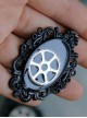 Steampunk Black Mechanical Gear Wheel Pendant Lolita Earrings