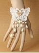 Retro Lace Butterfly Pearl Classic Lolita Bracelet And Finger Ring Set