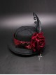 Crucifix Rose Feather Gothic Lolita Small Hat