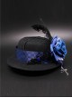 Crucifix Rose Feather Gothic Lolita Small Hat