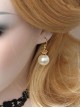 Delicate Minimalist Crown White Pearl Earrings