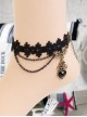 Black Lace Heart-shaped Pendant Gothic Lolita Ankle Belt