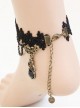 Black Lace Heart-shaped Pendant Gothic Lolita Ankle Belt