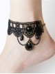 Retro Black Lace Concise Pendant Gothic Lolita Anklet