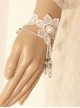 White Pearl Lace Bride Wedding Crystal Pendant Lolita Bracelet