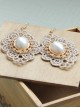 Baroque Palace Style Vintage Pearl Lace Earrings