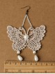 Baroque Palace Style Lace Pearls Butterfly Lolita Earrings