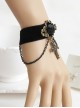 Velvet Vintage Crucifix Black Rose Elegant Gothic Lolita Bracelet