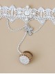 Retro Palace Style White Lace Crucifix Pendant Lolita Bracelet And Ring Set