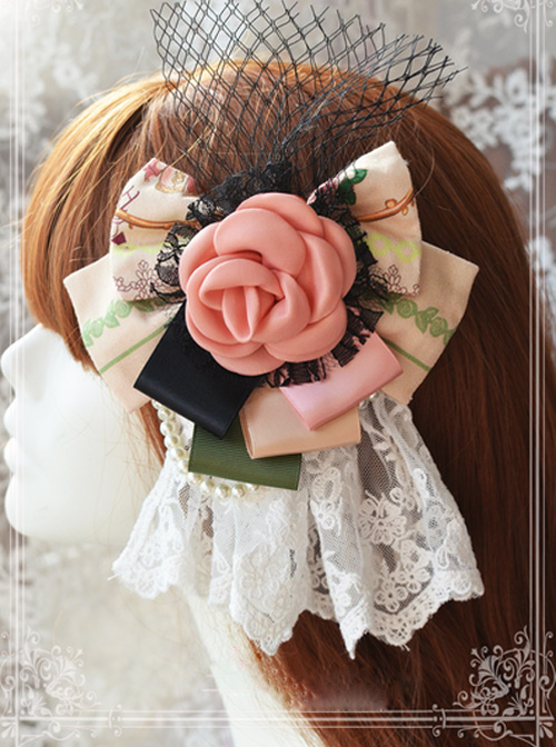 Magic Tea Party Spring of Europa Printing Flower Lolita Hair Pin