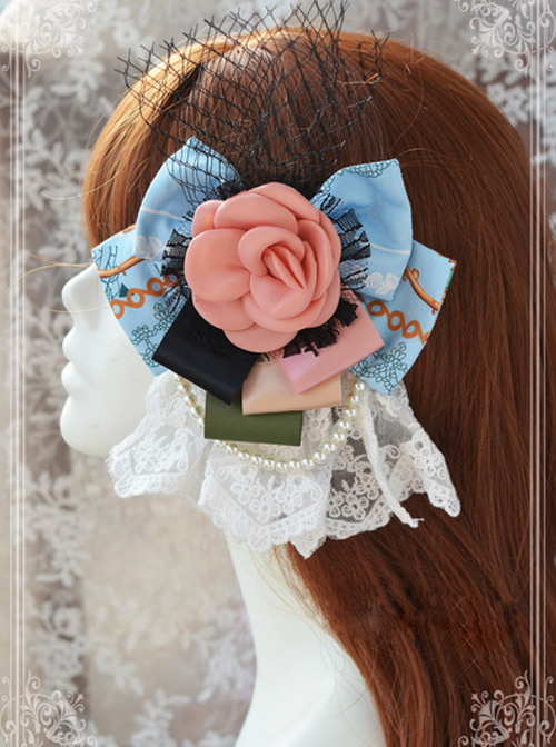 Magic Tea Party Spring of Europa Printing Flower Lolita Hair Pin