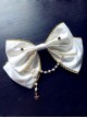 Rice-white Bead Chain Classic Lolita Bowknot Tie