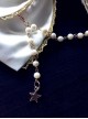 Rice-white Bead Chain Classic Lolita Bowknot Tie