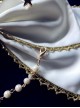 Rice-white Bead Chain Classic Lolita Bowknot Tie