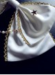 Rice-white Bead Chain Classic Lolita Bowknot Tie
