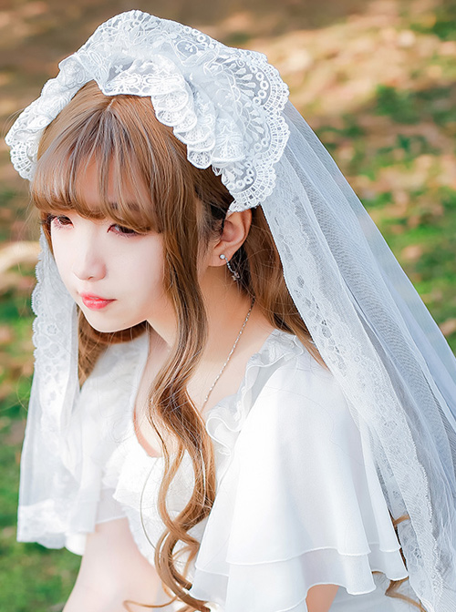 Romantic Tulle Lace Lolita Long Veil