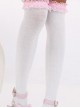 White Fashion Lovely Pink Lace Sweet Lolita Knee Stockings