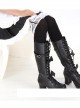 White Lace Black Lovely Slim Lolita Knee Socks