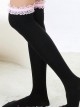 Black Fashion Lovely Pink Lace Sweet Lolita Knee Stockings