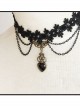 Fashion Black Lace Sweet Peach Heart Lolita Necklace