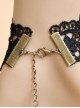Rose Crystal Black Lace Elegant Gothic Lolita Bracelet