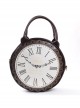 Dark Brown Retro Clock Prototype Lace Lolita Handbag