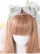 White Cat Ears Pearl Lace Bowknot Bead Chain Sweet Lolita Head Band