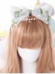 White Cat Ears Pearl Lace Bowknot Bead Chain Sweet Lolita Head Band