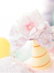 Emulation Floral Lace Bowknot Pearl Sweet Lolita Hairpin