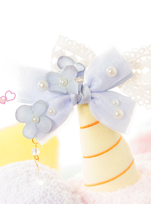 Emulation Floral Lace Bowknot Pearl Sweet Lolita Hairpin