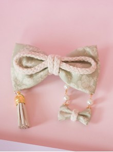 Japanese Style Light Green Bowknot Swing Pendant Lolita Hairpin