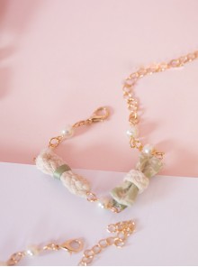 Japanese Style Light Green Small Bowknot Lolita Hand Chain