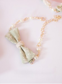 Japanese Style Light Green Big Bowknot Lolita Hand Chain