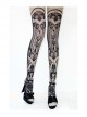 Punk Gothic Black Lace Printing Lolita Pantyhose