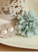 Mint Blue Flower Lace Pearl Lolita Hairpin