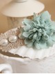 Mint Blue Flower Lace Pearl Lolita Hairpin