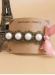 Handmade Classical Pearls Pink Bowknot Lolita Hairpin