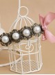 Handmade Classical Pearls Pink Bowknot Lolita Hairpin