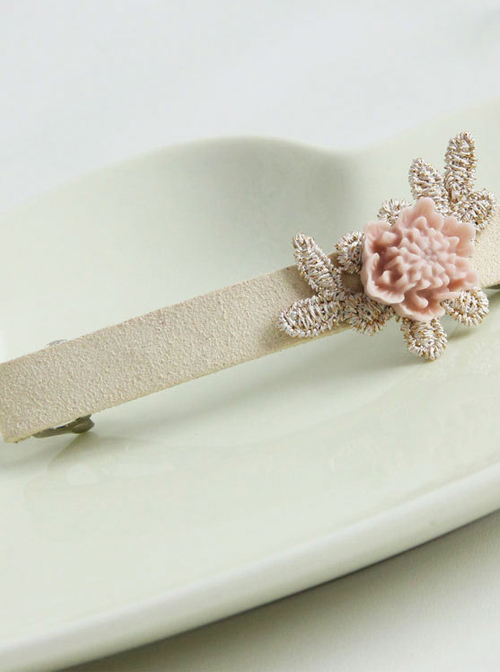 Handmade Concise Light Pink Little Flower Lolita Hairpin