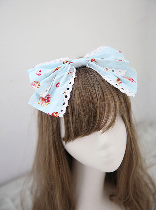 Fashion Strawberry Cupcake Printing Light Blue Sweet Lolita Headband