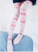 Fashion Pink Cute Bowknot Strawberry Stripes Printing Sweet Lolita Pantyhose