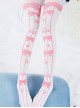 Fashion Pink Cute Bowknot Strawberry Stripes Printing Sweet Lolita Pantyhose