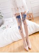 Fashion Blue-and-white Porcelain Series Embroidery Printing Handmade Decals Lolita 30D Pantyhose