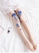 Fashion Blue-and-white Porcelain Series Embroidery Printing Handmade Decals Lolita 30D Pantyhose