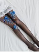 Fashion Blue-and-white Porcelain Series Embroidery Printing Handmade Decals Lolita 30D Pantyhose