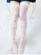 Fashion Cute Cat Strawberry Printing Sweet Lolita White Knee Socks